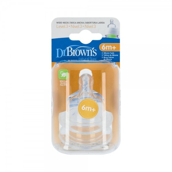 Tetina Dr Brown'S Sil Ba N3 +6M 2U