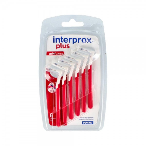 CEPILLO INTERDENTAL INTERPROX PLUS MINI CONICO ANGU ROJO 6 U