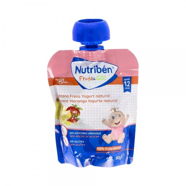 Nutriben Fruta And Go Platano-Fresa-Yogurt Natural 90G