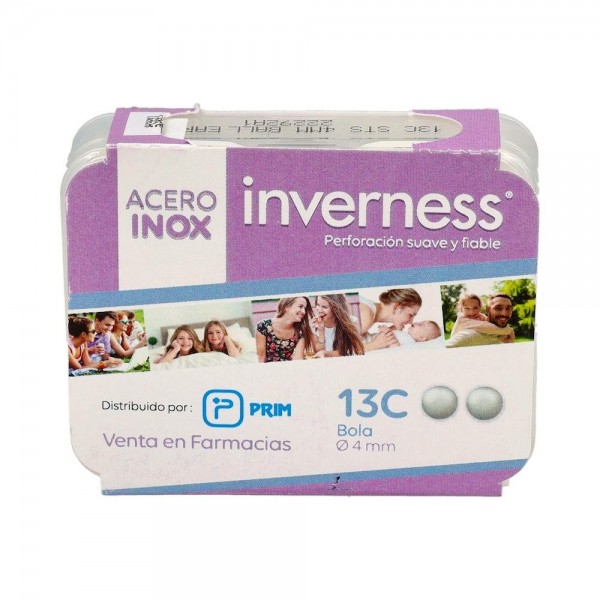 Pendiente Prim Inv 13C Ace-Bola Acero 4 Mm 2 U