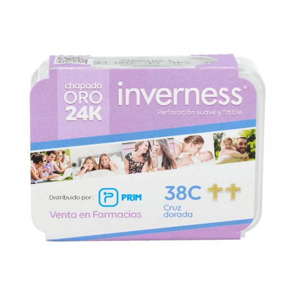 Pendiente Prim Inv 38C 24K-Cruz Dorada 2 U