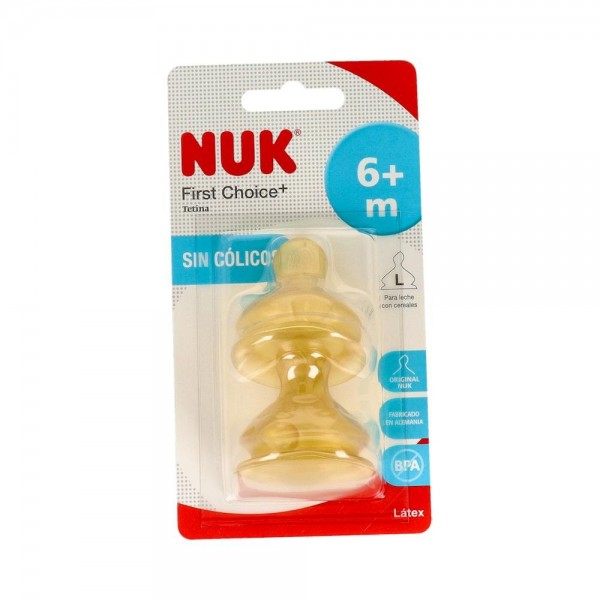 Tetina Nuk Ancha Fc T2 +6M Latex L Alim 2U