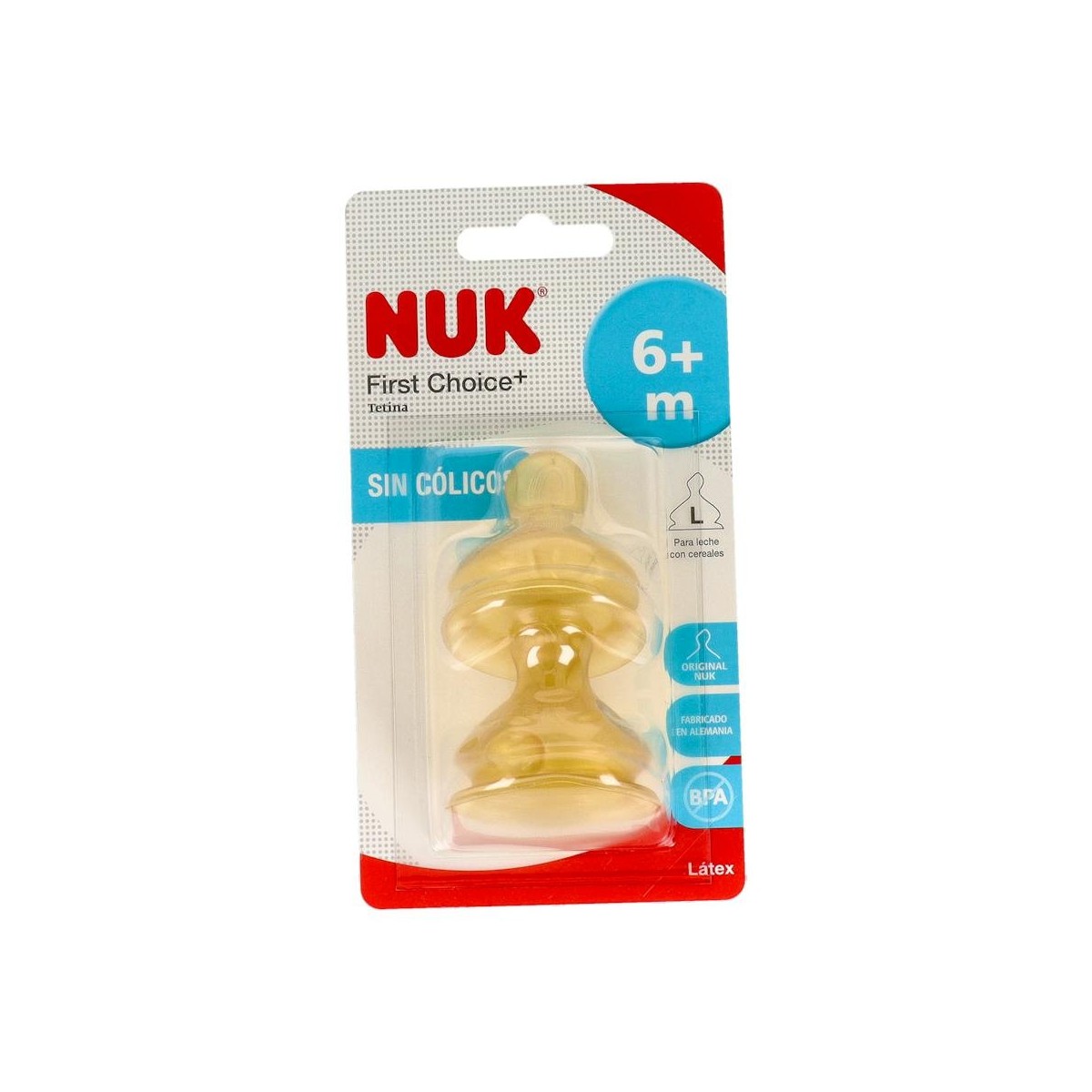 Tetina Nuk Ancha Fc T2 +6M Latex L Alim 2U