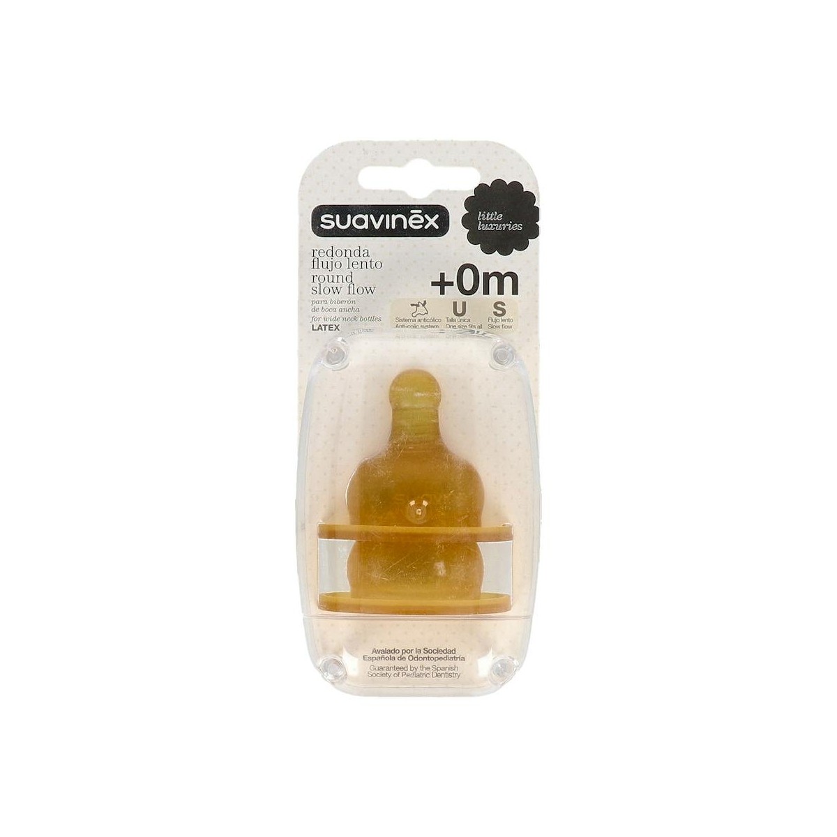 Tetina Suavinex Latex Flujo Lento B/ Ancha +0 2 U