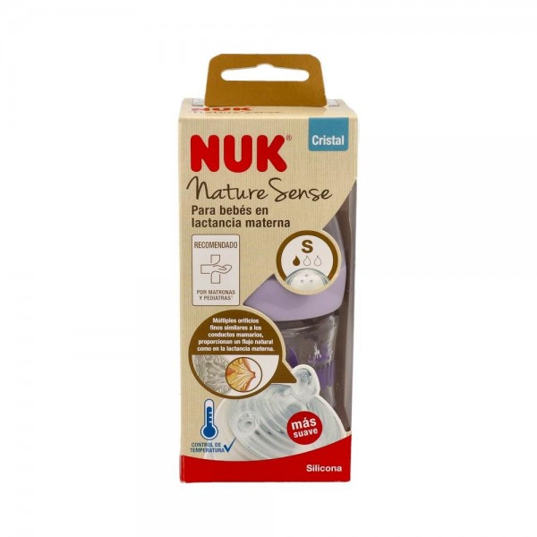 Nuk Biberon Nuk Nature Sense Cristal Tc 0-6 S Sil 120 Ml