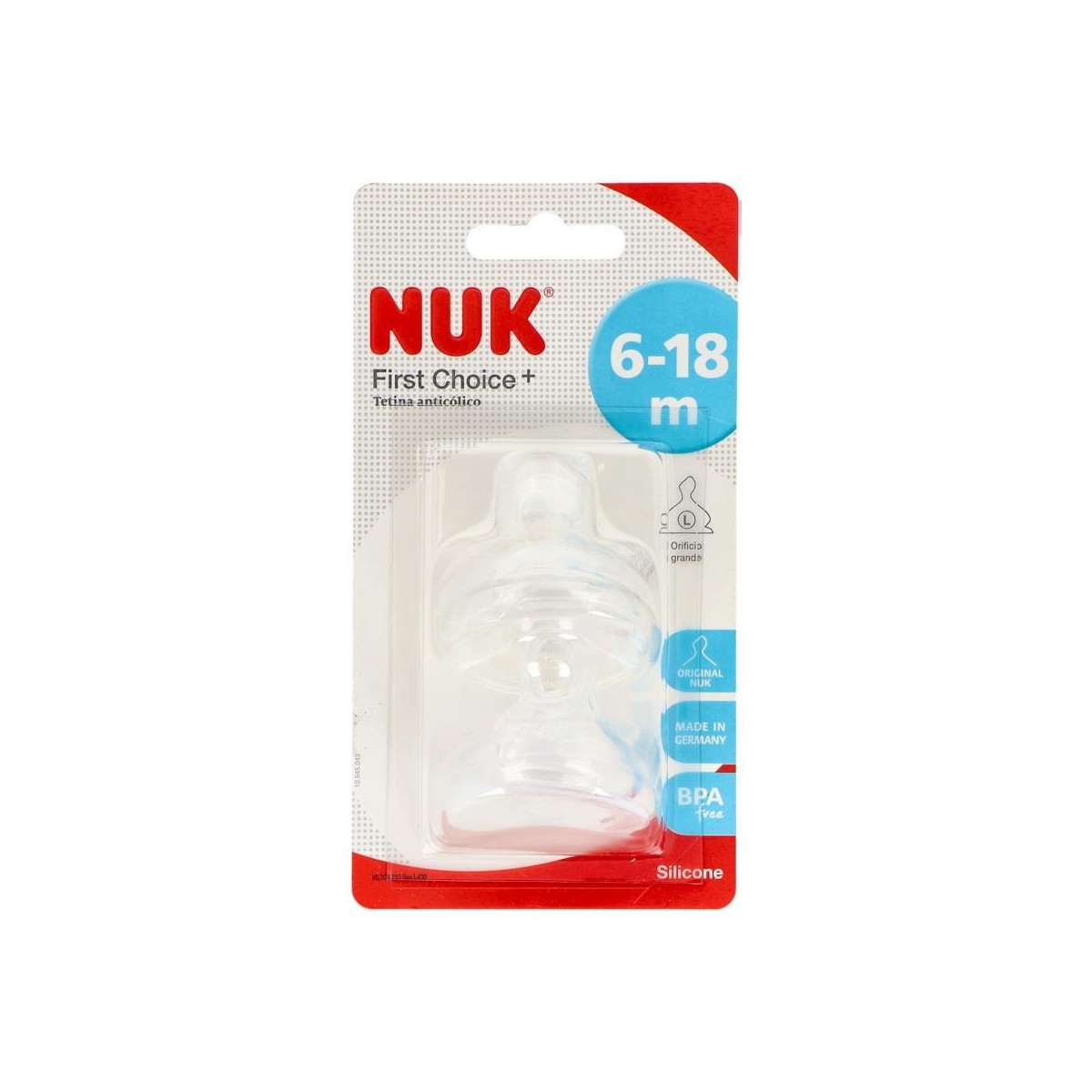 Tetina Nuk Ancha Fc T2 6-18M Sil L Alim 2U